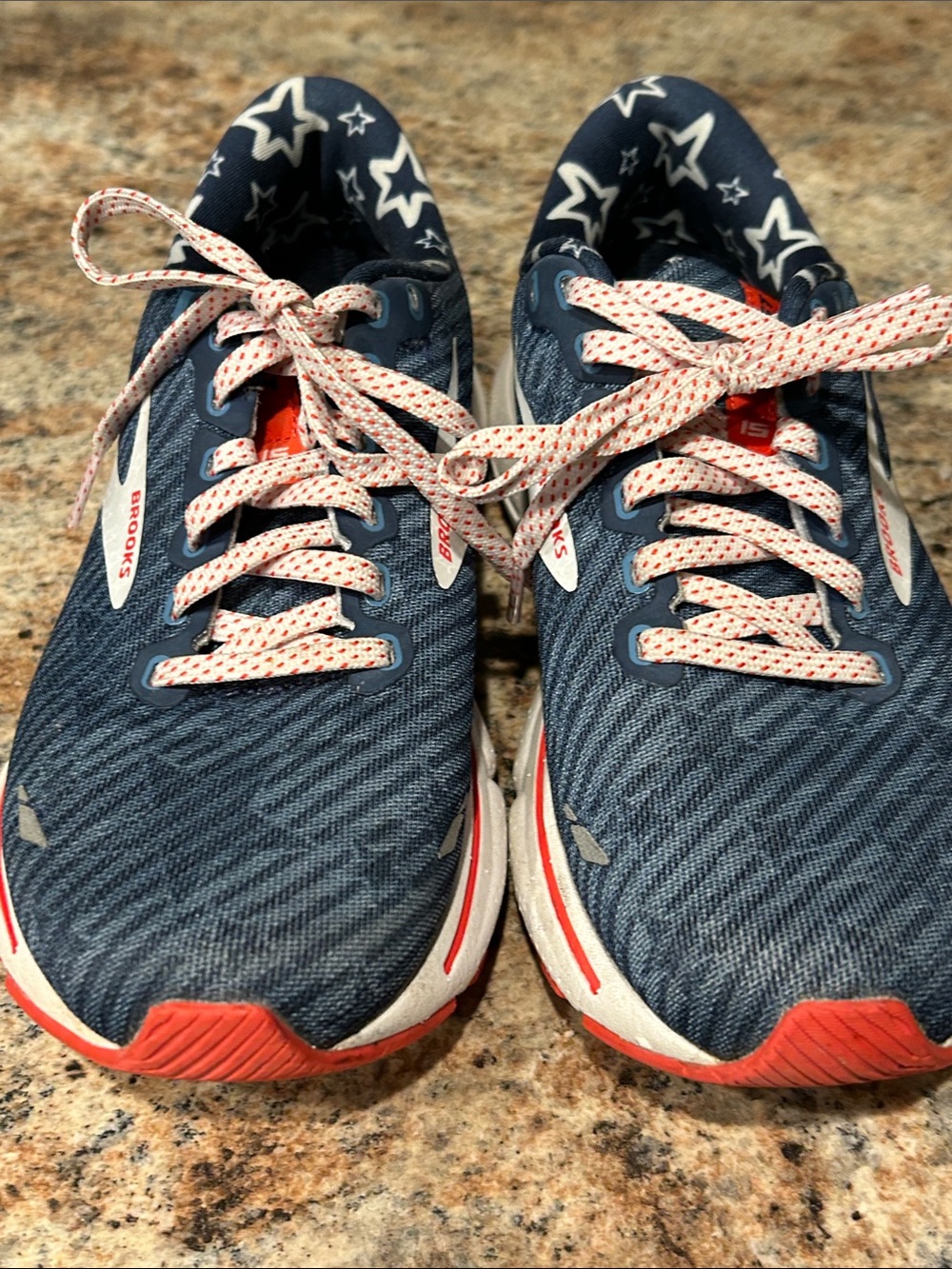 Brooks Ghost 15 Patriotic Stars Red White & Blue Lace-Up Running Shoes 6.5 - Picture 5 of 9